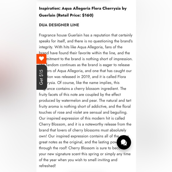 DUA brand Cherry Blossom Extrait de Parfum - Picture 3 of 4